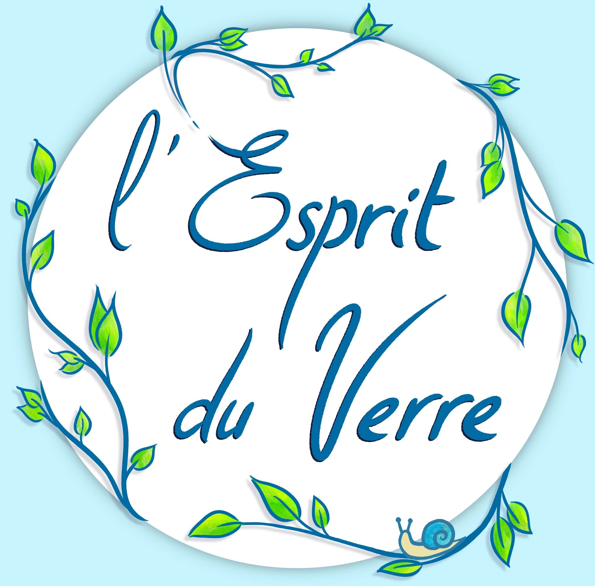 Logo réalisé pour L'esprit du Verre (anciennement L'idée et la Forme), marque de l'artisaneElodie Versanne qui pratique la peinture sur verre. Le logo est une typo dans un cercle entouré de lianes, de feuilles, de petites branches élégantes rappelant la finesse de cet art.