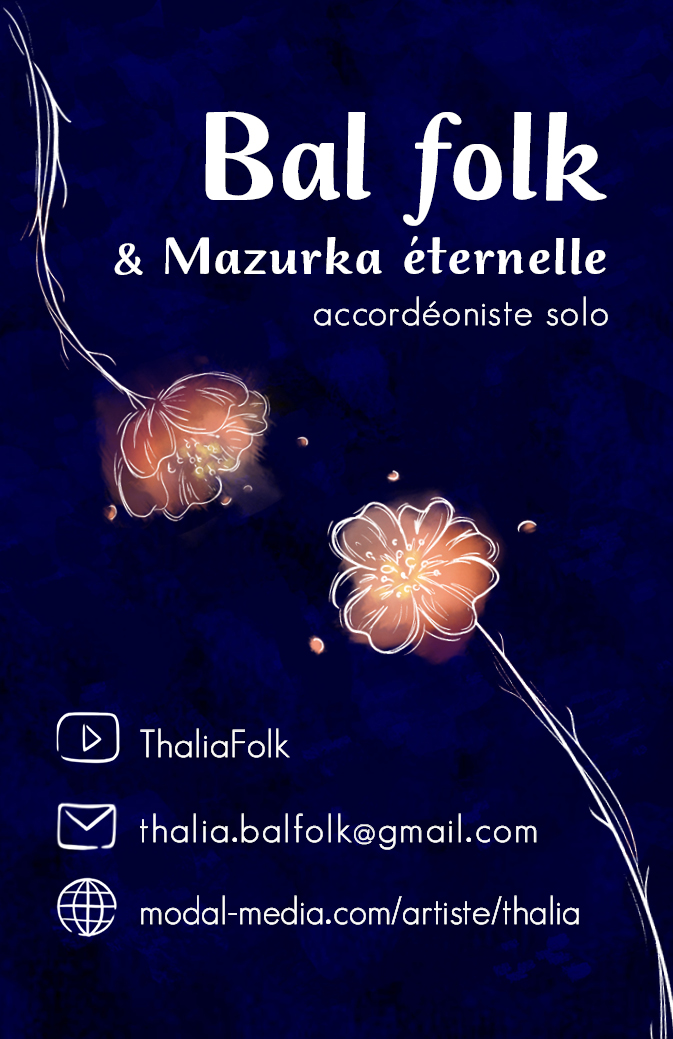 illustration de business card avec des fleurs, traits "à la main"