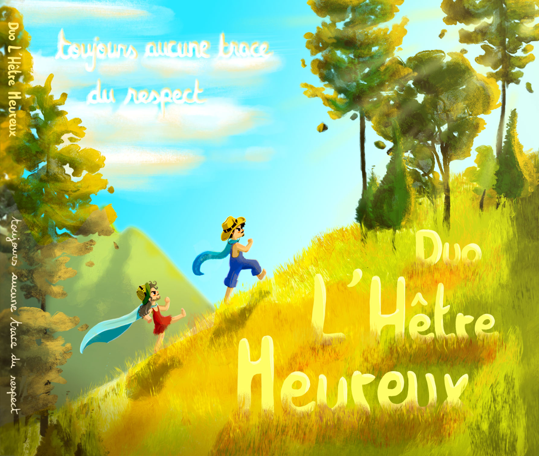 couverture de la pochette du CD groupe de musique l'hêtre heureux album Toujours aucune trace du respect avec illustration