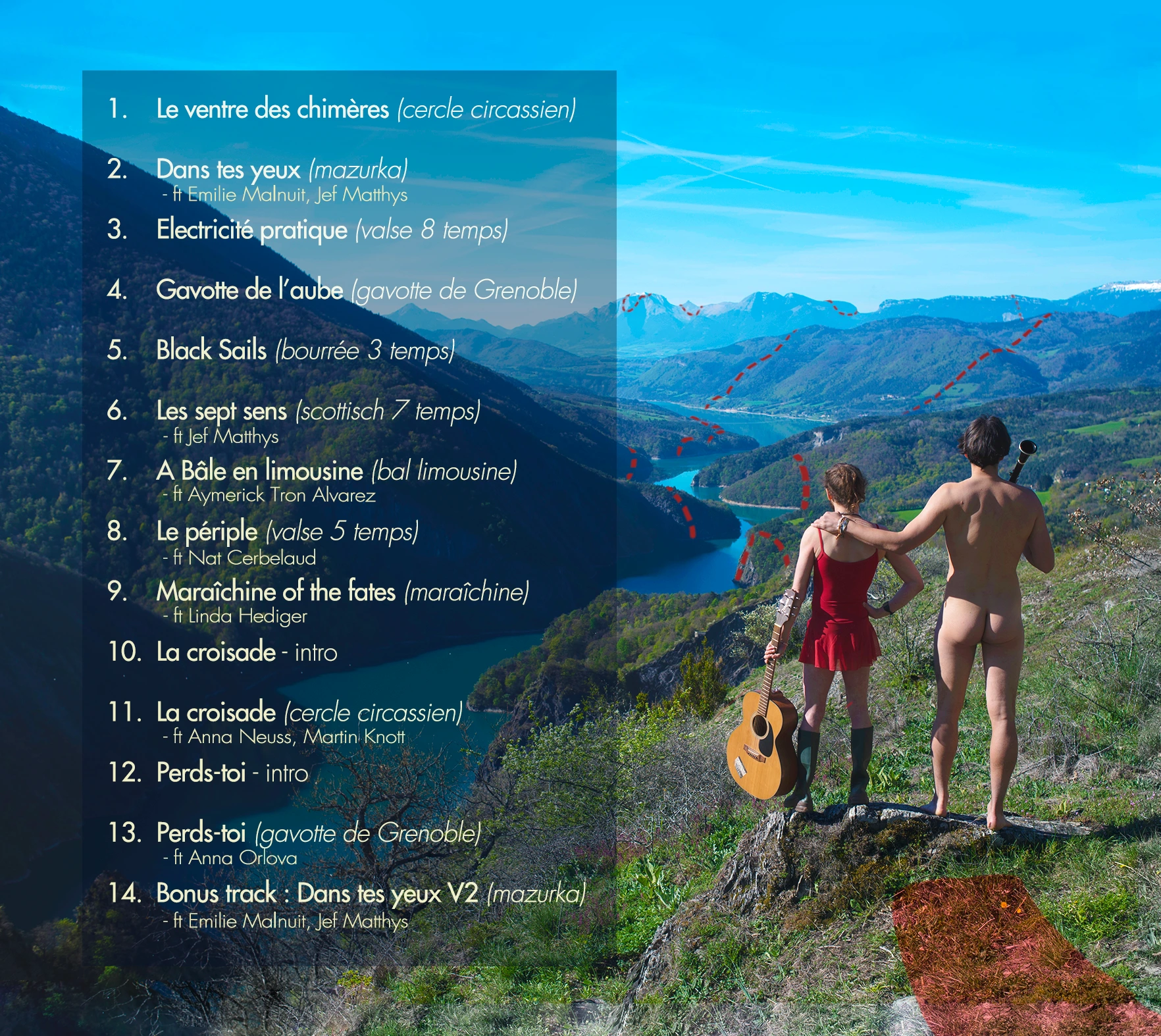 titres des pistes de l'album du duo L'hêtre heureux dernier volet de la pochette de l'album "Toujours aucune trace du respect" du duo l'Hêtre heureux