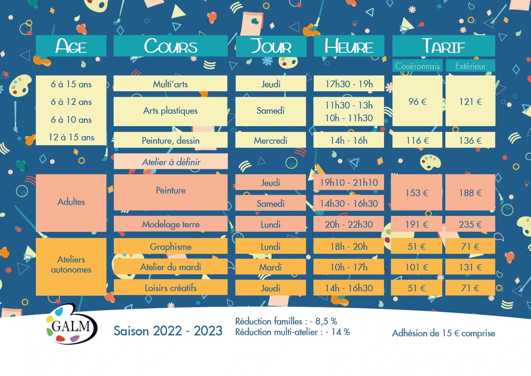 template de planning associatif